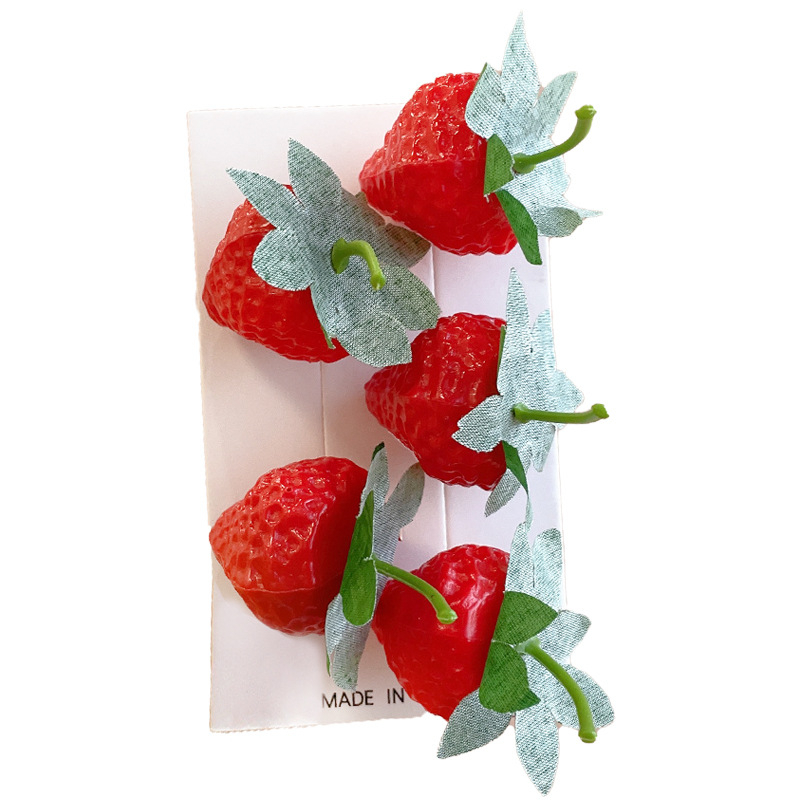 Kẹp Tóc Dâu Tây / Cam Ba Chiều Dễ Thương Vui Nhộn Cho Học Sinh