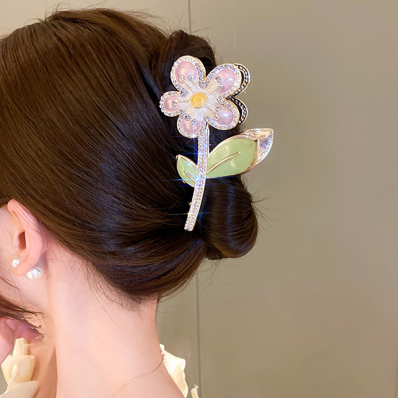 Kẹp Tóc Hình Cá Mập Đính Đá Sang Trọng Phong Cách Hàn Quốc