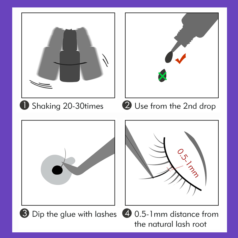 Keo Dán Lông Mi Nhanh Khô Lâu Trôi 0.5-1s 6-7w Đen