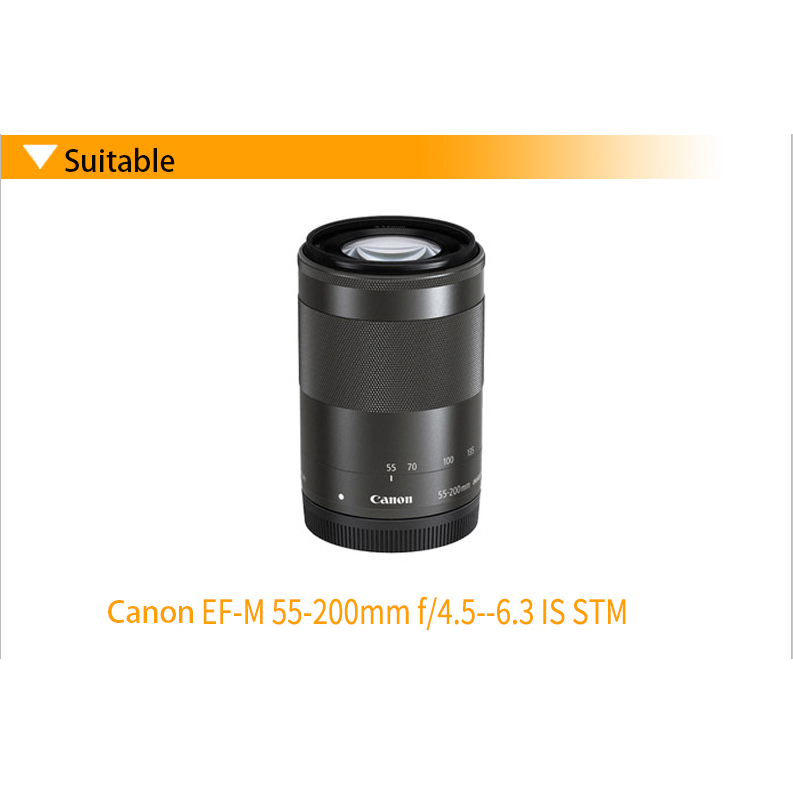 Loa Che Nắng BIZOE ET-54B Cho Máy Ảnh Canon Micro EF-M 55-200 STM M100 / M3 / M5 / M6 / M10 / 52mm