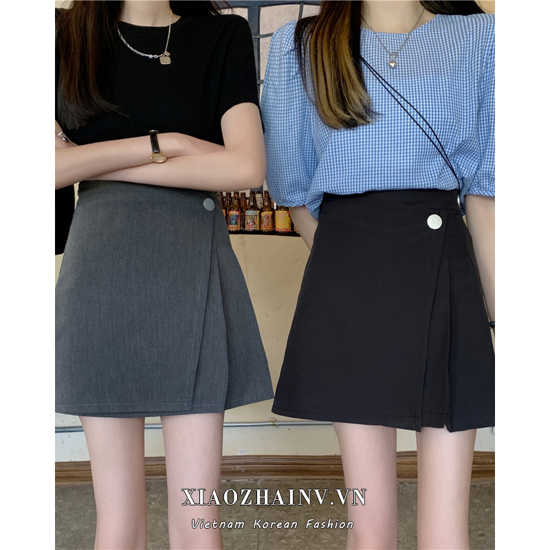 Xiaozhainv Chân Váy Xếp Li Lưng Cao Thời Trang Hàn Quốc Dành Cho Nữ