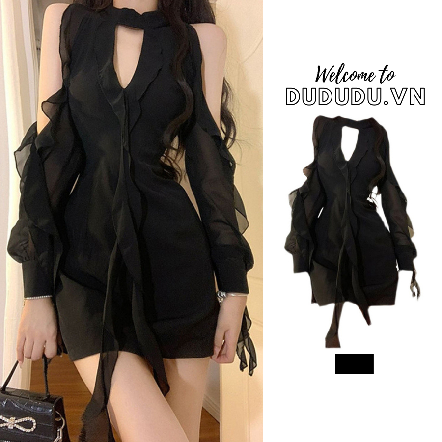 Đầm body trễ vai quyến rũ, sang chảnh, váy ngắn tôn dáng, phối tua dua lạ mắt, Ulzzang style, thời trang xuân hè mới dành cho nữ