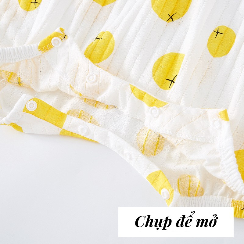 Sun baby Áo Liền Quần Hai Dây Họa Tiết Trái Cây Thời Trang Mùa Hè Cho