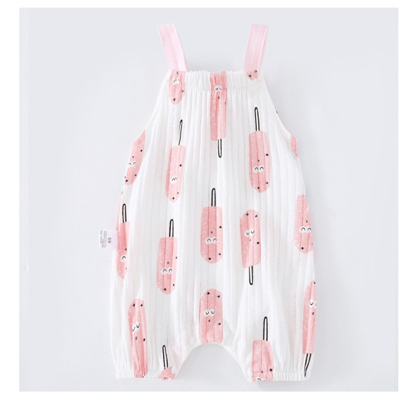 Sun baby Áo Liền Quần Hai Dây Họa Tiết Trái Cây Thời Trang Mùa Hè Cho