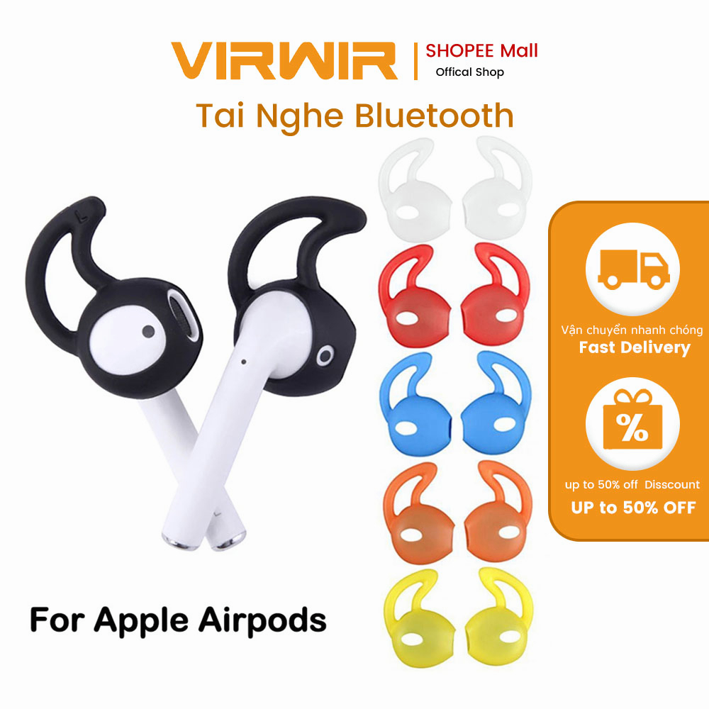 Vỏ bọc tai nghe nhét tai VIRWIR silicone chống trượt có móc giữ thích hợp cho Airpods