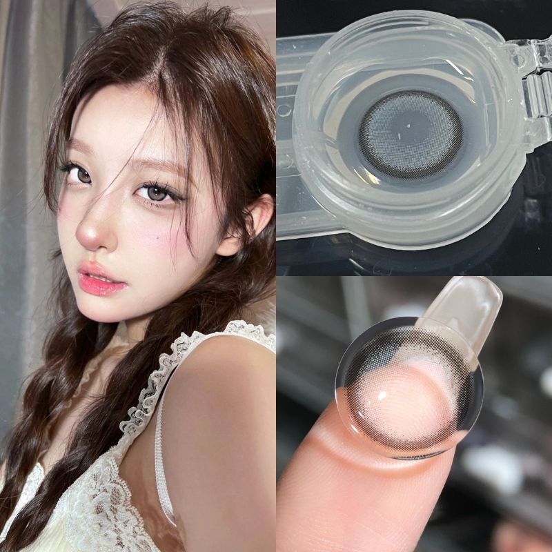 Set 2 Kính Áp Tròng Màu Xám Kawako 14.2mm 0.00--5.00