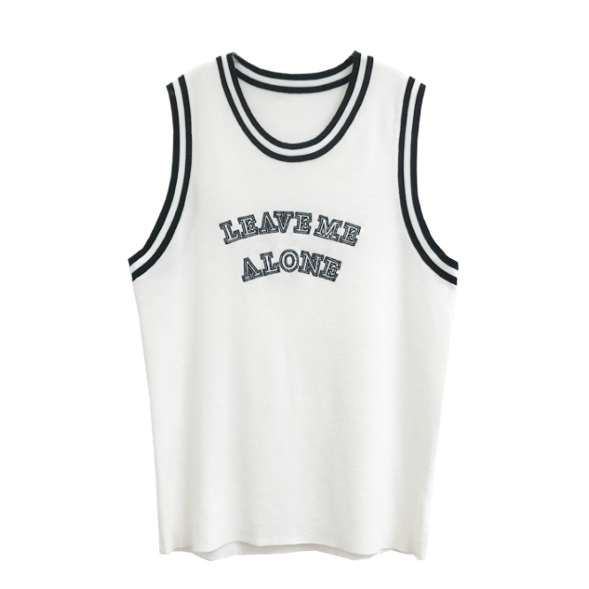 HUANG YOYO Áo không tay nữ In Chữ Thời Trang Hàn Quốc