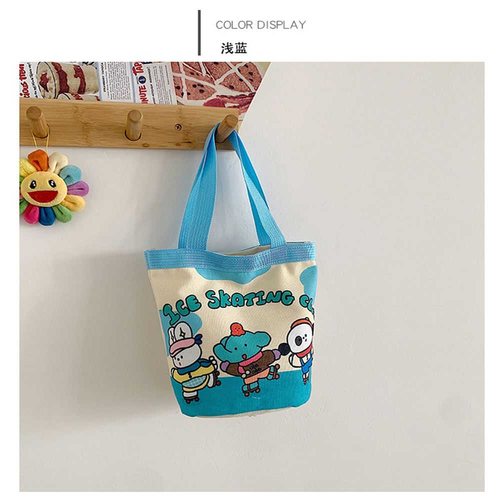 Túi Xách Canvas Hình Trụ In Họa Tiết Graffiti Dễ Thương Cho Nữ