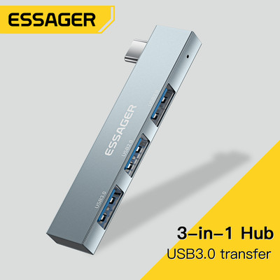 Hub ESSAGER chia cổng USB Type C 5Gbps 3 trong 1