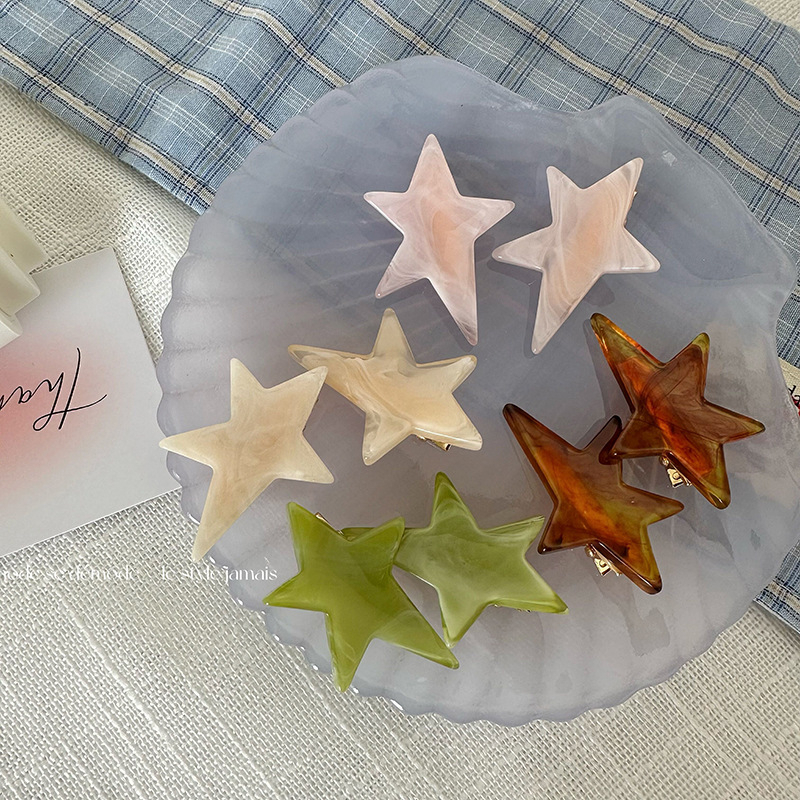 Bộ 2 Kẹp Tóc Mái Đầu Vịt / Kẹp Tóc Một Chiều Axit acetic Trong Suốt Kiểu Nhật Hàn Ngọt Ngào Cho Nữ