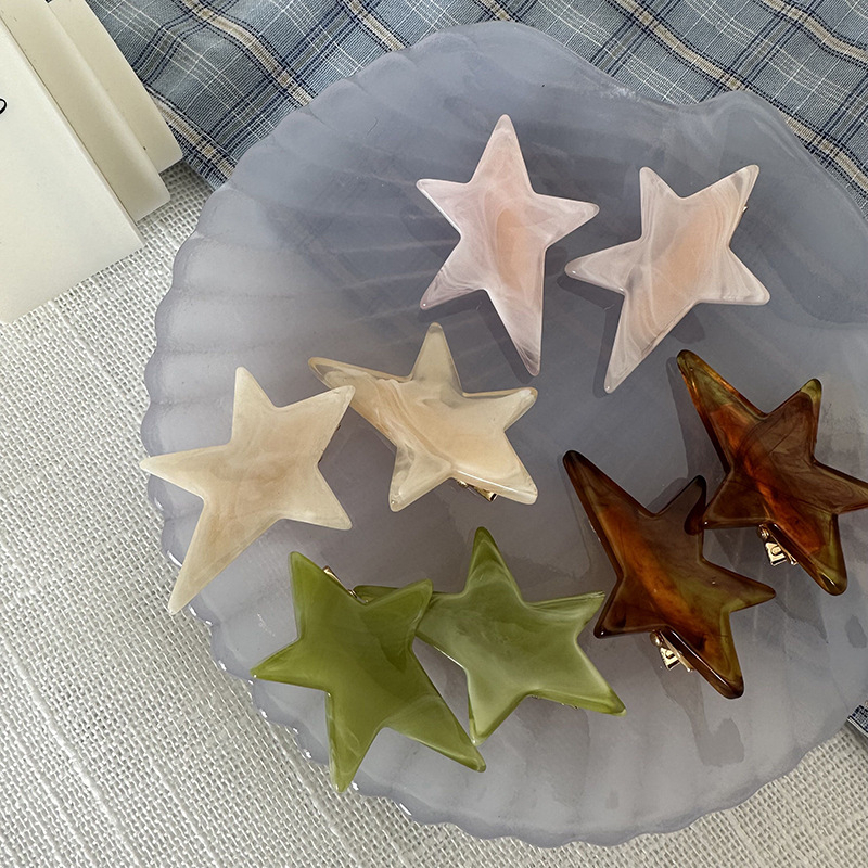 Bộ 2 Kẹp Tóc Mái Đầu Vịt / Kẹp Tóc Một Chiều Axit acetic Trong Suốt Kiểu Nhật Hàn Ngọt Ngào Cho Nữ