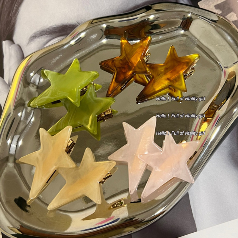 Bộ 2 Kẹp Tóc Mái Đầu Vịt / Kẹp Tóc Một Chiều Axit acetic Trong Suốt Kiểu Nhật Hàn Ngọt Ngào Cho Nữ