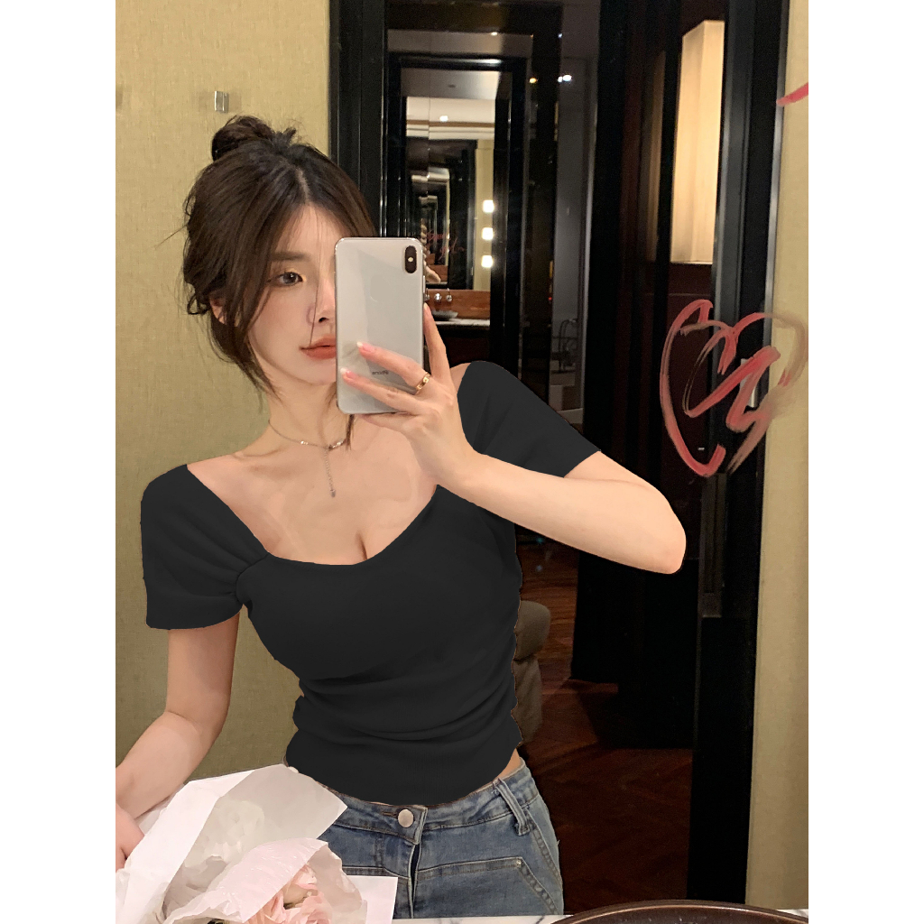 Cocory vn Áo Dệt Kim Hai Dây Có Đệm Ngực Gợi Cảm Cho Nữ