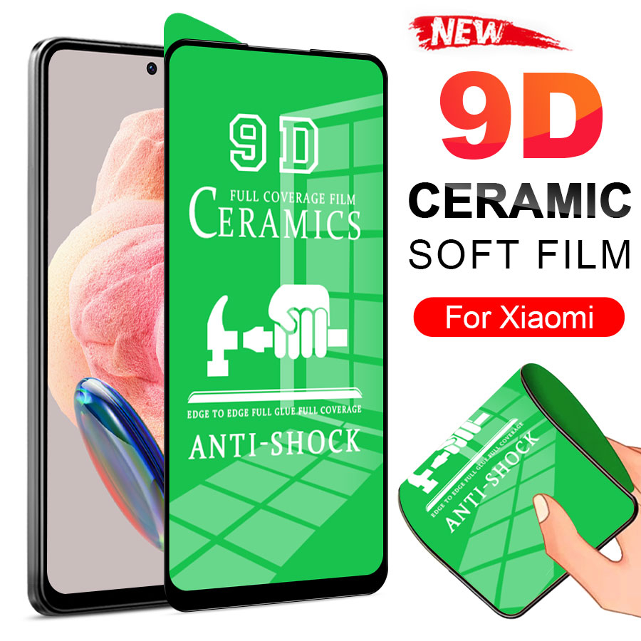 Phim cường lực dẻo 9D bảo vệ toàn màn hình cho Xiaomi Mi 13 12 11 Lite 9T 10T Poco X5 F5 X3 F3 M3 Redmi Note 7 8 9 10 11 12 Pro 12C 10s 9s