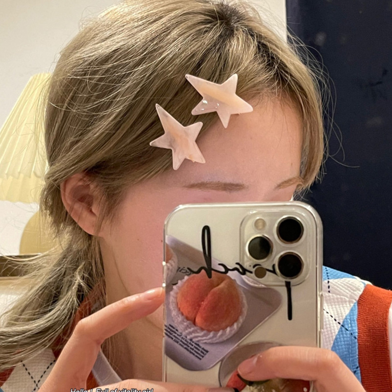 Bộ 2 Kẹp Tóc Mái Đầu Vịt / Kẹp Tóc Một Chiều Axit acetic Trong Suốt Kiểu Nhật Hàn Ngọt Ngào Cho Nữ