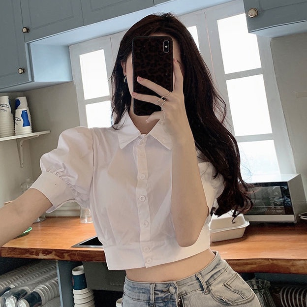 COZOK Áo Kiểu Tay Phồng Dáng Rộng Phong Cách Thời Trang Hàn Quốc