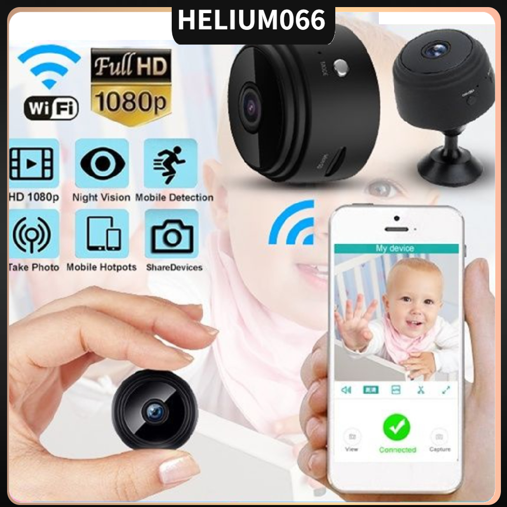 Camera IP Wifi 1080P tầm nhìn ban đêm Kiểm tra nhà của bạn bất cứ lúc nào Helium066