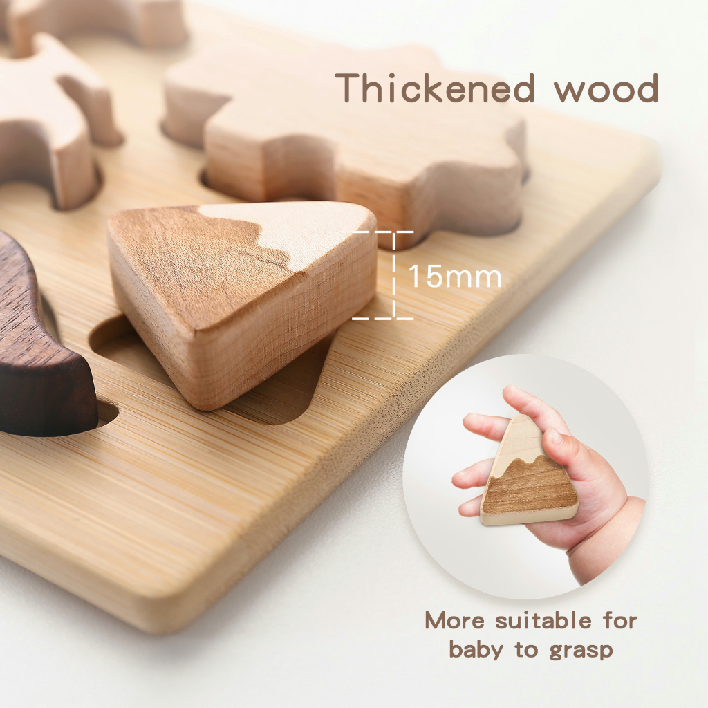 Set đồ chơi xếp hình MAMIMAMIHOME silicone gỗ kiểu dáng khủng long hoạt hình phong cách montessori làm quà tặng cho bé