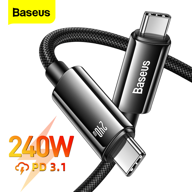 Dây Cáp Sạc Nhanh Baseus 240W PD3.1 Cho MacBook Samsung S22 Xiaomi USB C Sang USB C PD 48V5A