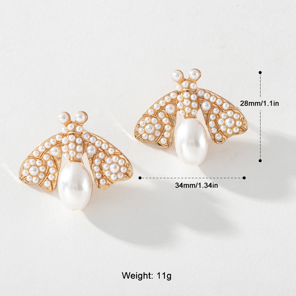 Khuyên tai Pinkdudu PD039 dáng dài hình bướm đính ngọc trai giả thời trang sang trọng cho nữ