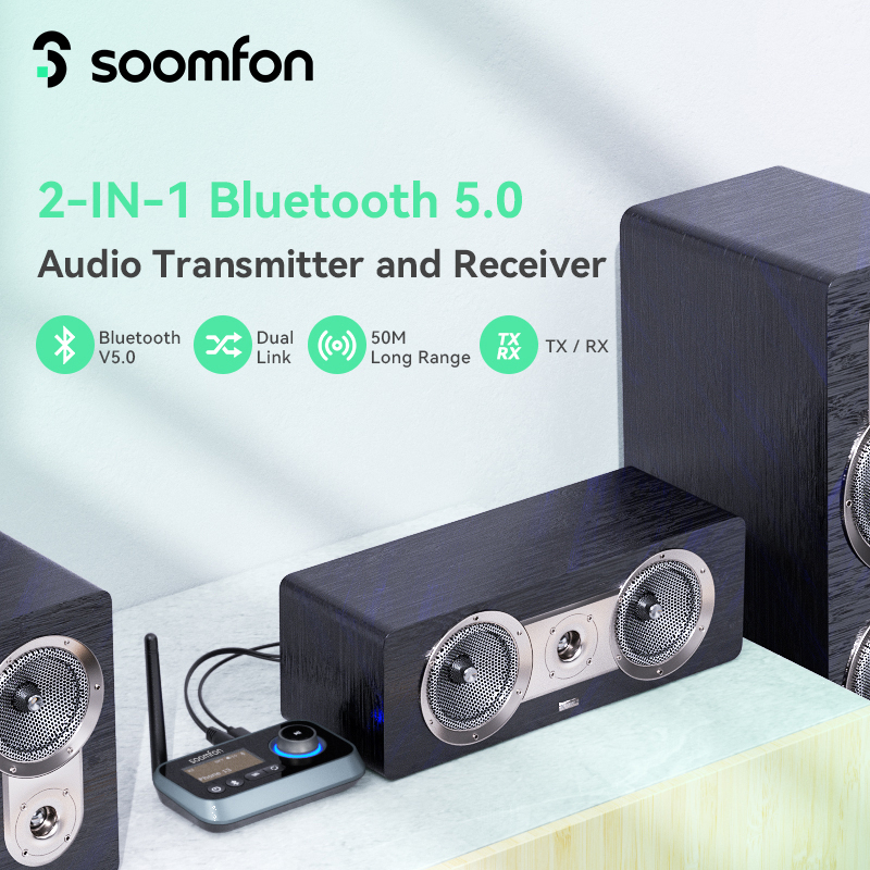 Thiết Bị Nhận Tín Hiệu thu phát Bluetooth 5.0 AUX RCA 2 Trong 1 Kèm Dây Cáp Quang 3.5mm Cho TV loa tai nghe