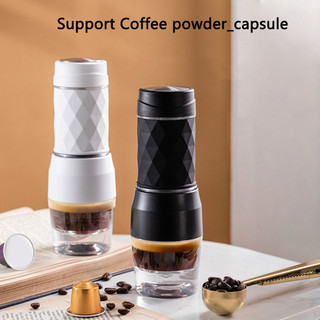 Máy pha cà phê espresso shamjina 120ml mini bằng tay màu trắng tiện dụng mang theo du lịch dã ngoại ngoài trời