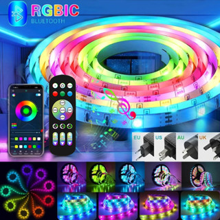 Cuộn Dây Đèn Led 30M 5M DC12V 5050 RGB Ánh Sáng Hồng Ngoại Có Nguồn Điện Dùng Trang Trí Phòng Khách