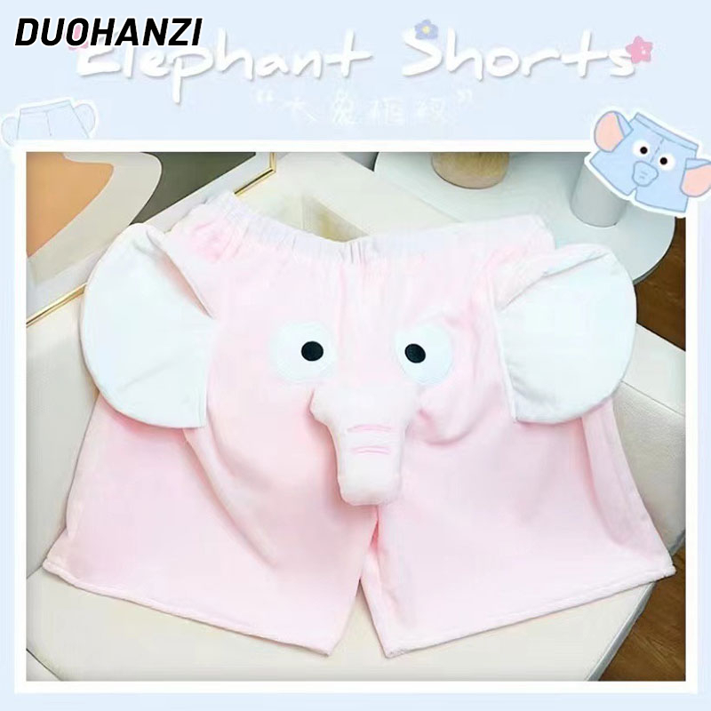 Quần Short Dáng Rộng Co Giãn In Hình Chú Voi Dễ Thương Thời Trang Cho Nam Và Nữ