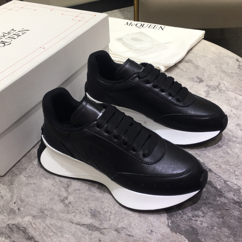 Giày Thể Thao Chạy Bộ ALEXANDER MCQUEEN Rint Runner Chất Liệu Da Màu Đen Thời Trang Cho Nam Và Nữ-Al7
