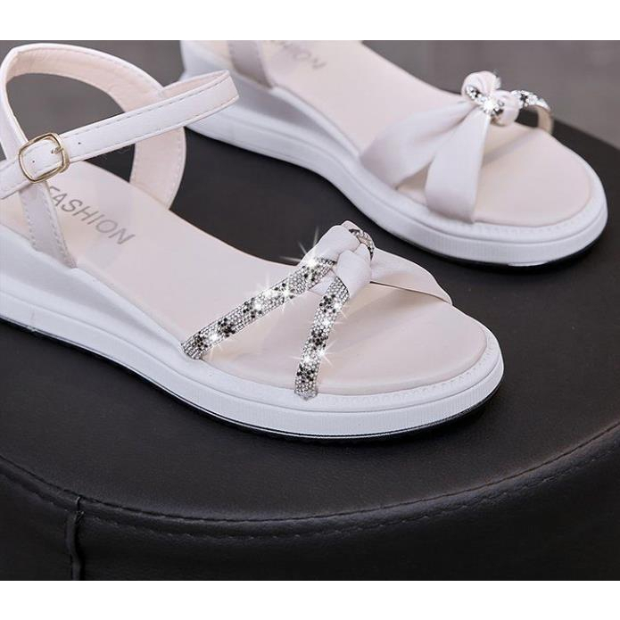 Sandal Sandal Đế Xuồng Phẳng Có Quai Phong Cách La Mã Thời Trang Thường Ngày Cho Nữ