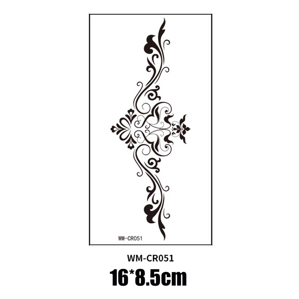 Hình Xăm Dán Tạm Thời Chống Nước Màu Đen Quyến Rũ