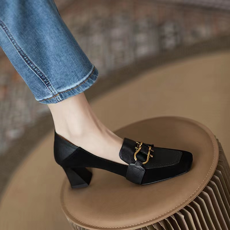 Giày Cao Gót Mũi Vuông Thời Trang Dành Cho Nữ / Size 35-39