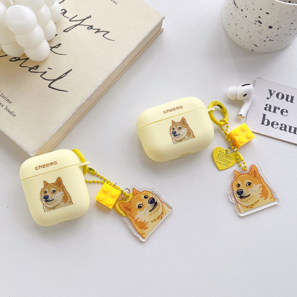 Vỏ Bảo Vệ Hộp Sạc Tai Nghe bluetooth Airpods 1 / 2 / 3 / pro cheems /doge Chất Lượng Cao
