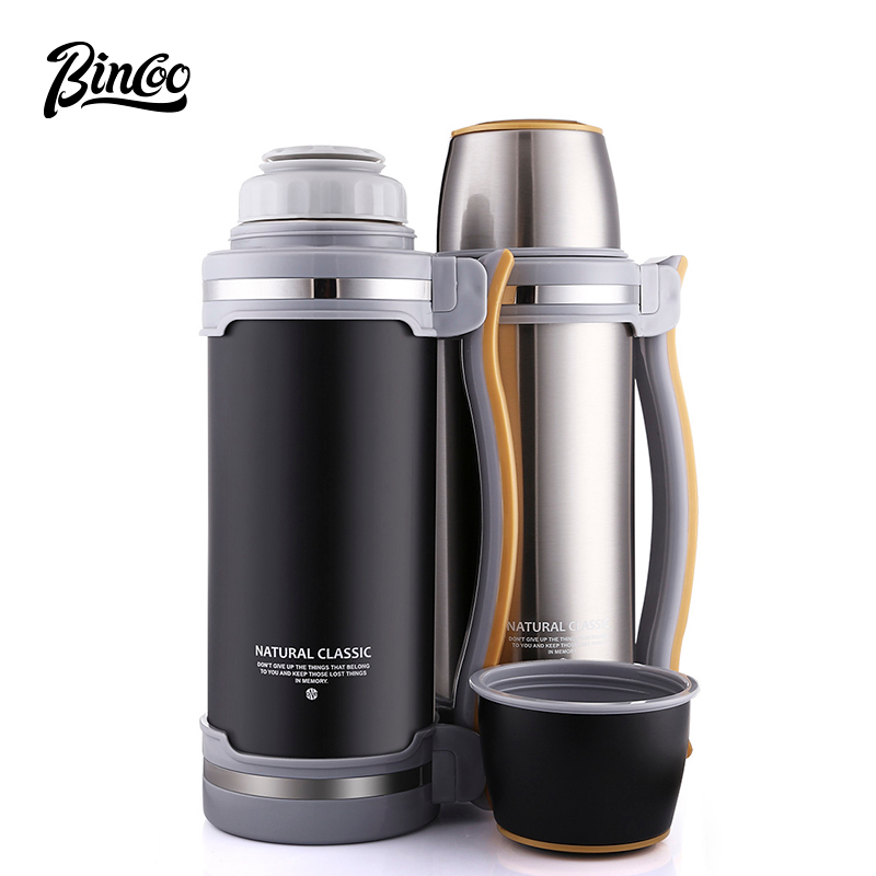 Bình giữ nhiệt BINCOO cỡ lớn 2l/ 2.6l có tay cầm cách nhiệt chân không giữ ấm 48h chống rò rỉ