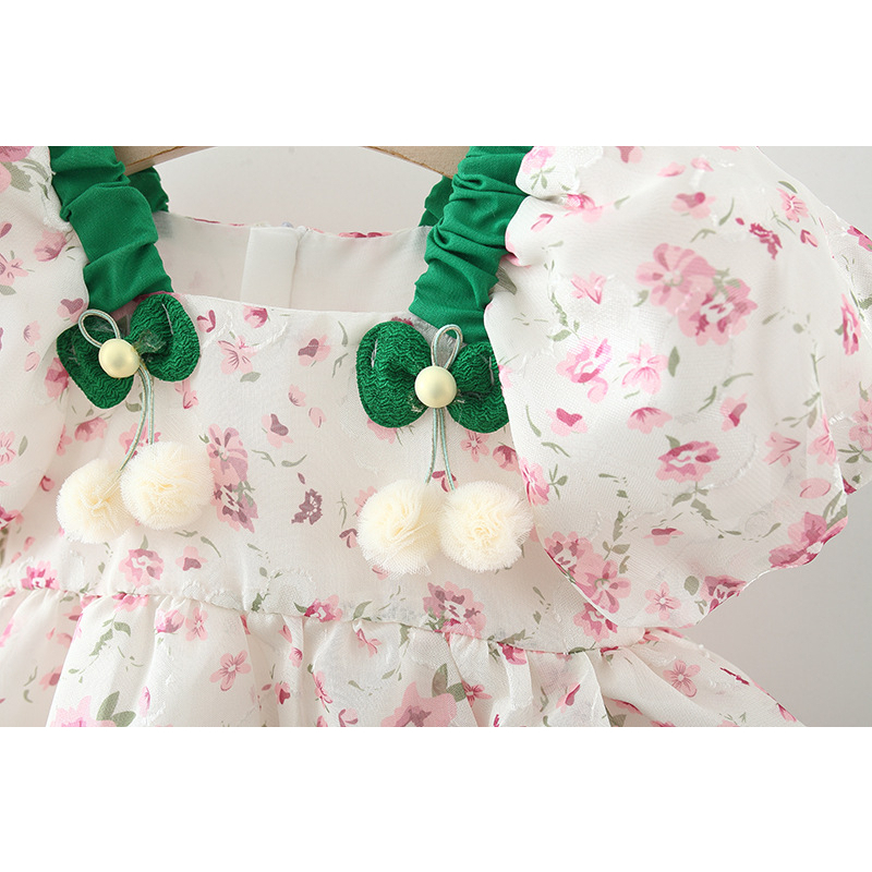 Đầm Công Chúa Xếp Tầng Cổ Vuông Dễ Thương Thời Trang Mùa Hè Cho Bé Sơ Sinh
