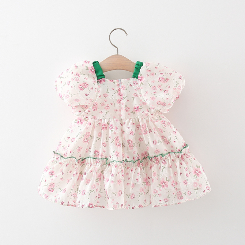 Đầm Công Chúa Xếp Tầng Cổ Vuông Dễ Thương Thời Trang Mùa Hè Cho Bé Sơ Sinh