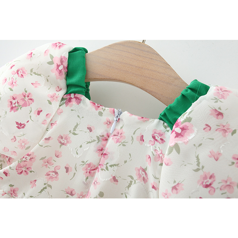 Đầm Công Chúa Xếp Tầng Cổ Vuông Dễ Thương Thời Trang Mùa Hè Cho Bé Sơ Sinh