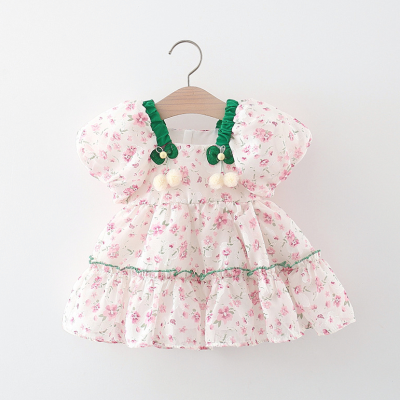 Đầm Công Chúa Xếp Tầng Cổ Vuông Dễ Thương Thời Trang Mùa Hè Cho Bé Sơ Sinh