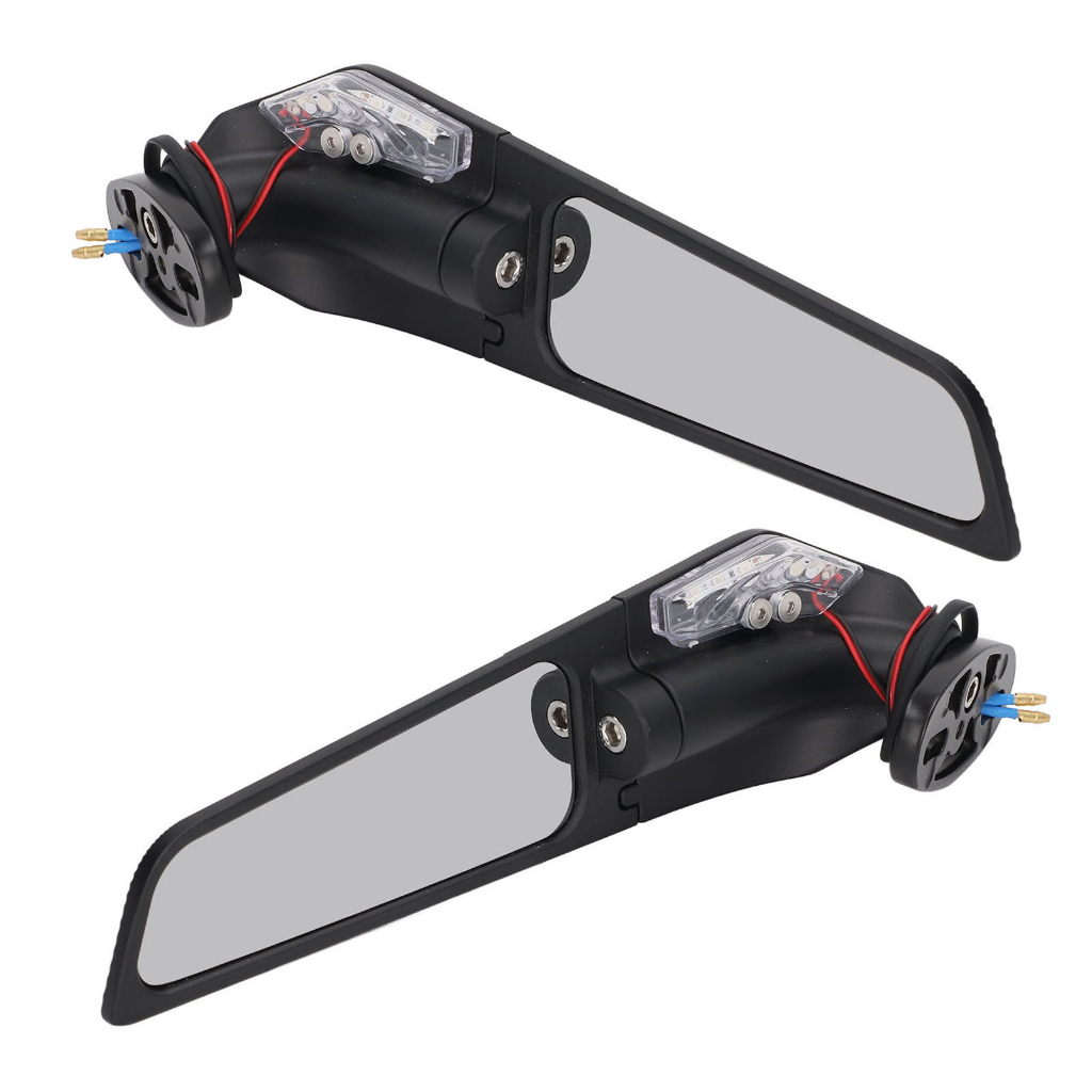 Motorlife Xe Máy Thể Thao Trái Bên Phải Cánh Gương Xoay Chiếu Hậu Có Đèn LED Thay Thế Cho Ninja 250 300 H2 H4