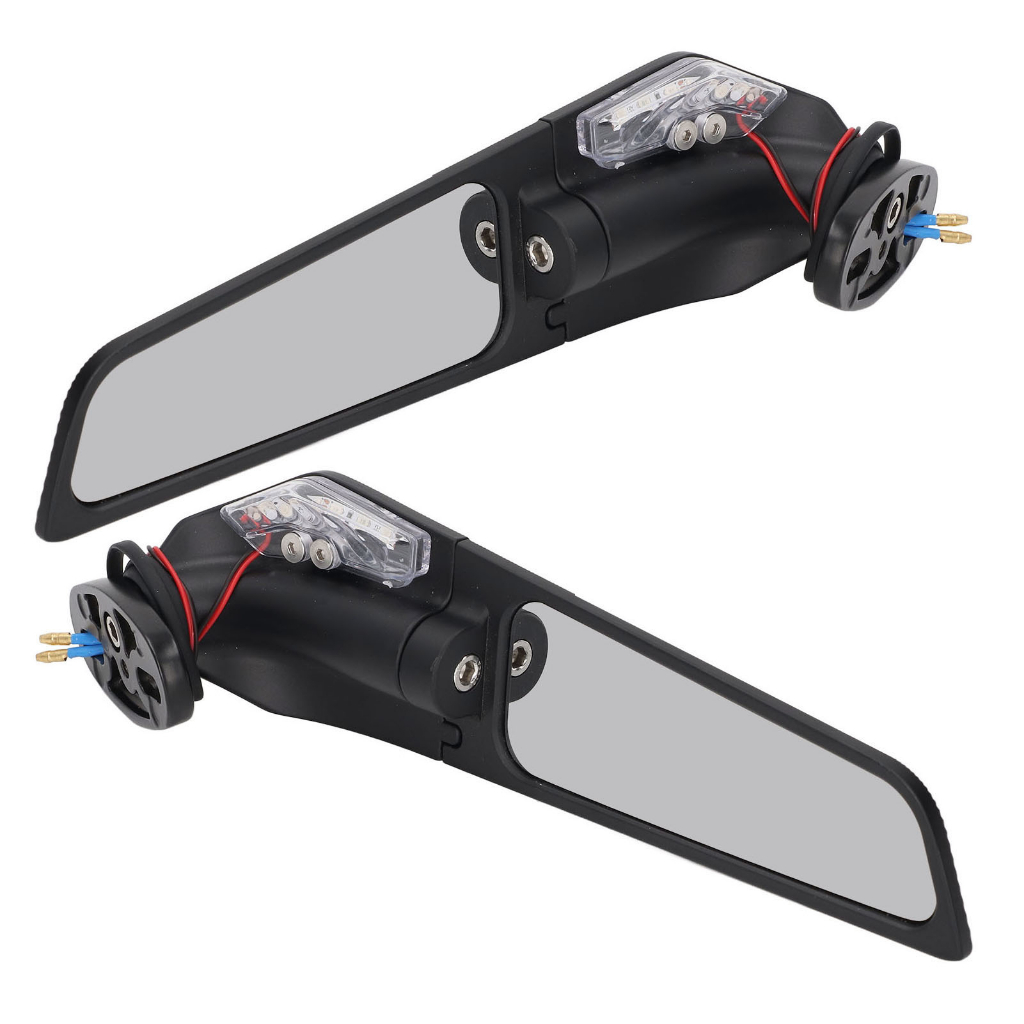 Motorlife Xe Máy Thể Thao Trái Bên Phải Cánh Gương Xoay Chiếu Hậu Có Đèn LED Thay Thế Cho Ninja 250 300 H2 H4
