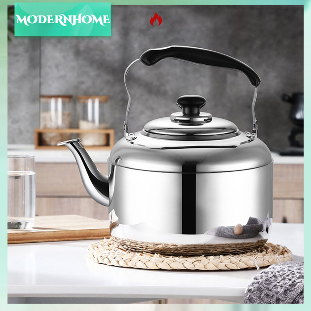 ModernHome Ấm pha trà 5.5L Dung tích lớn Thép không gỉ Chống Thoải mái Tay cầm Huýt sáo đun nước dùng cho Bếp gas điện từ