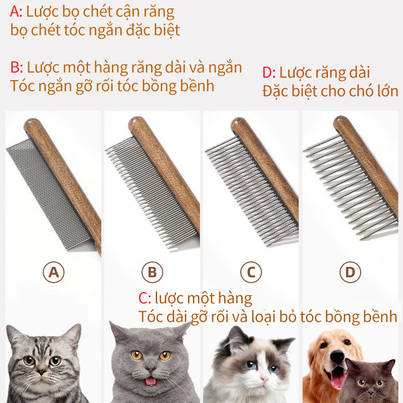 Lược Mèo Lược Chải Lông Chuyên Dụng Dành Cho Thú Cưng lông thú chăm sóc thú cưng đẹp lông