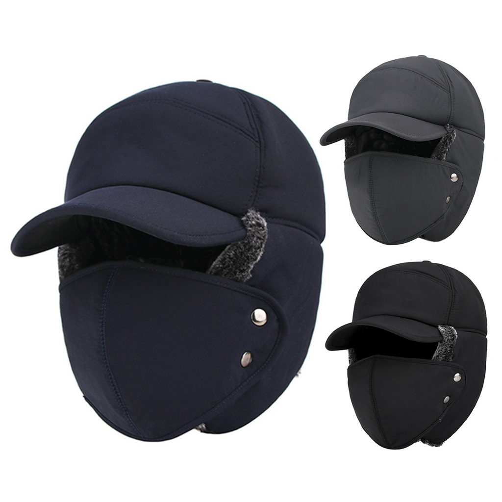 Adriaticsea Mũ Lưỡi Trai Có Mặt Nạ Che Phủ Toàn Diện Chống Gió Giữ Ấm Mùa Đông Thời Trang Cho Nam