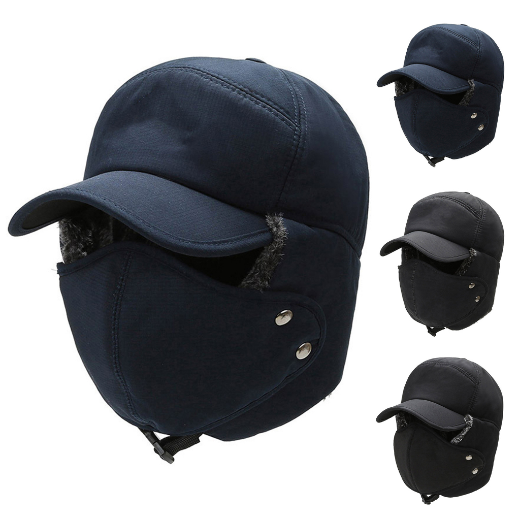 Adriaticsea Mũ Lưỡi Trai Có Mặt Nạ Che Phủ Toàn Diện Chống Gió Giữ Ấm Mùa Đông Thời Trang Cho Nam