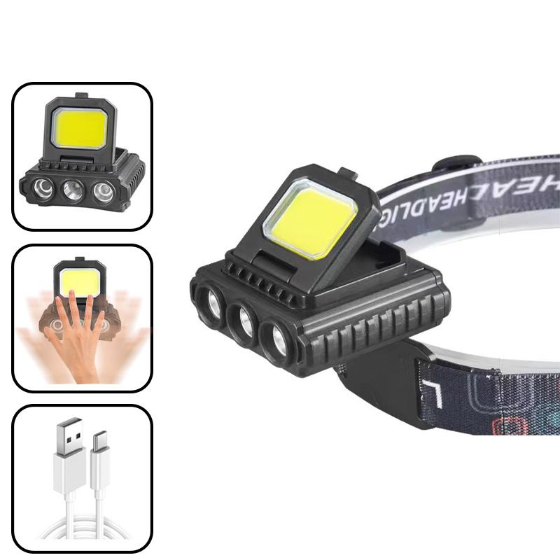 Đèn Đeo Đầu Cảm Ứng Cổng Sạc Usb Loại c Dùng Khi Đi Xe Đạp / Câu Cá Ban Đêm