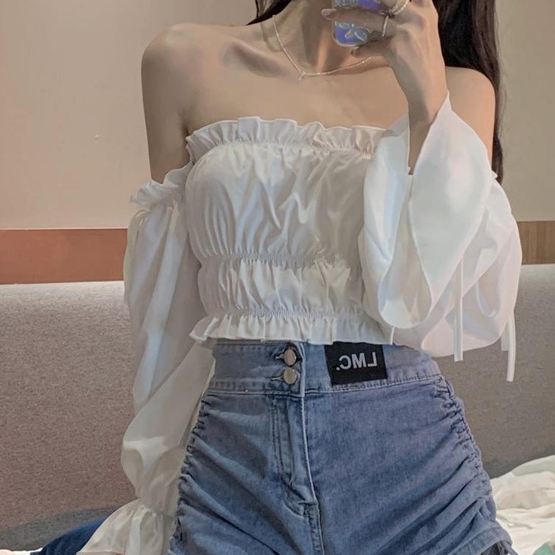 COZOK Áo Trễ Vai Dài Tay Thời Trang Dành Cho Nữ