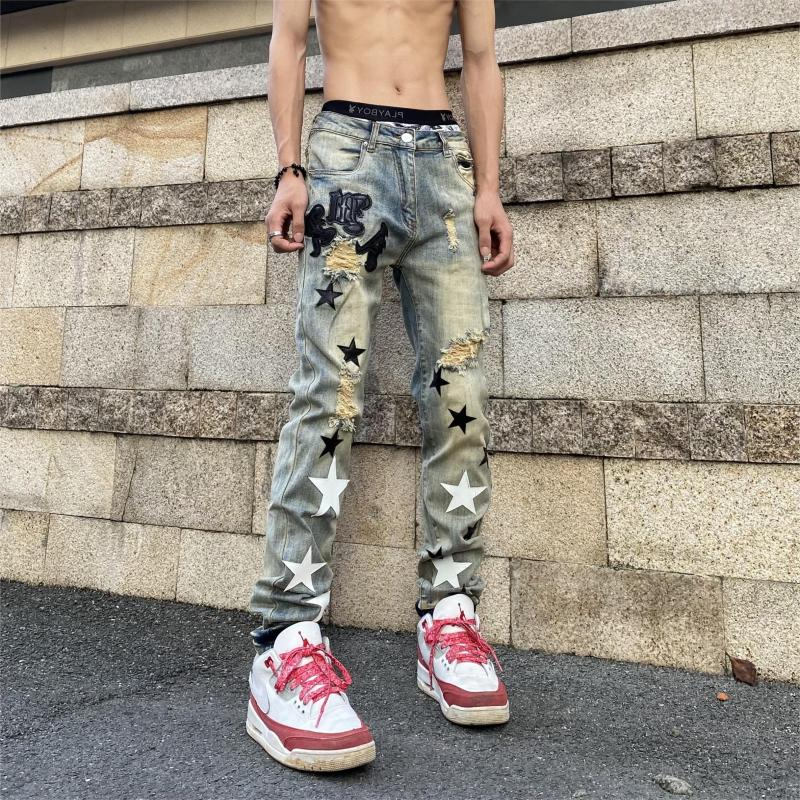Mua Quần jeans xu hướng quần jean nam rách gối phong cách đường phố ...