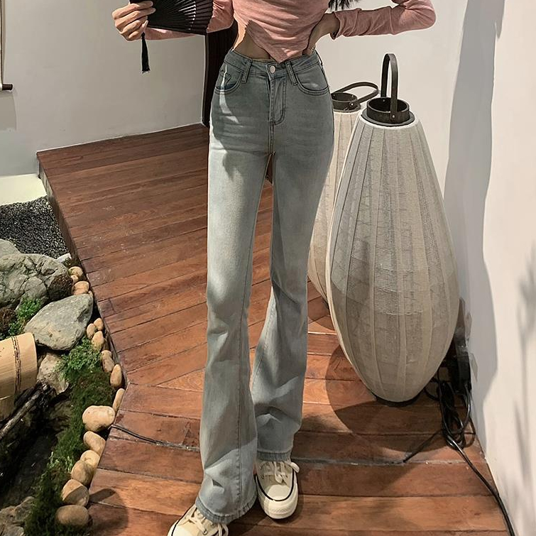 COZOK Quần Jean Lưng Cao Theo Phong Cách Retro Hợp Thời Trang