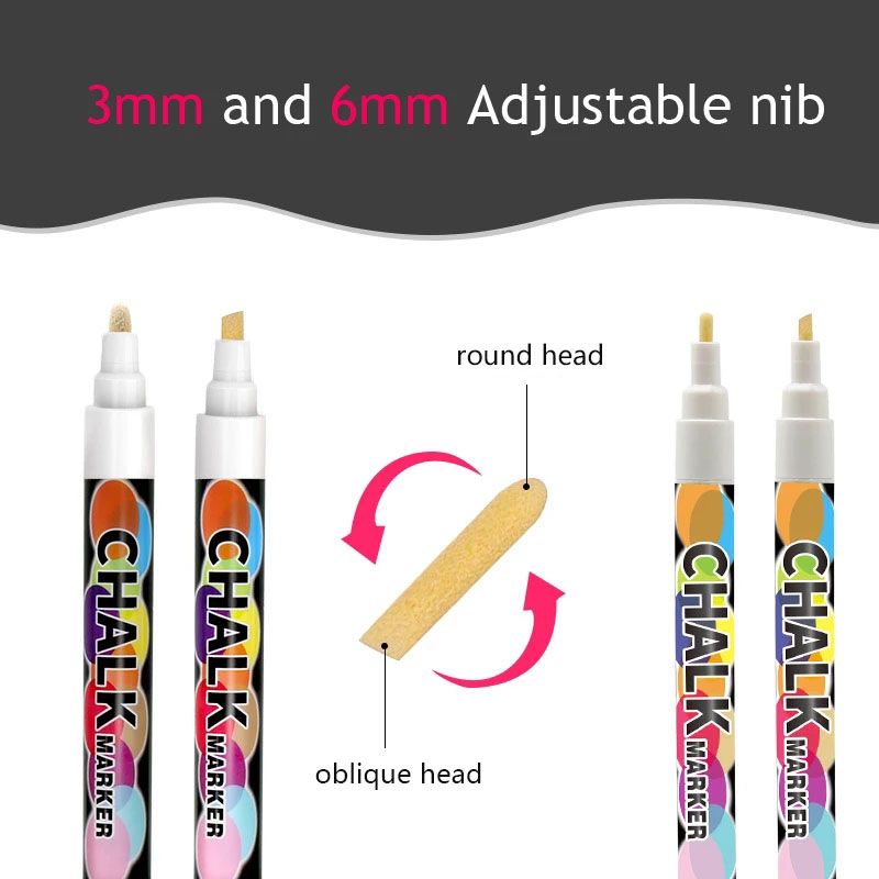 Bút Lông Viết Bảng Thủy Tinh Có Thể Xóa Được 1 / 3 / 6 / 10 / 15mm