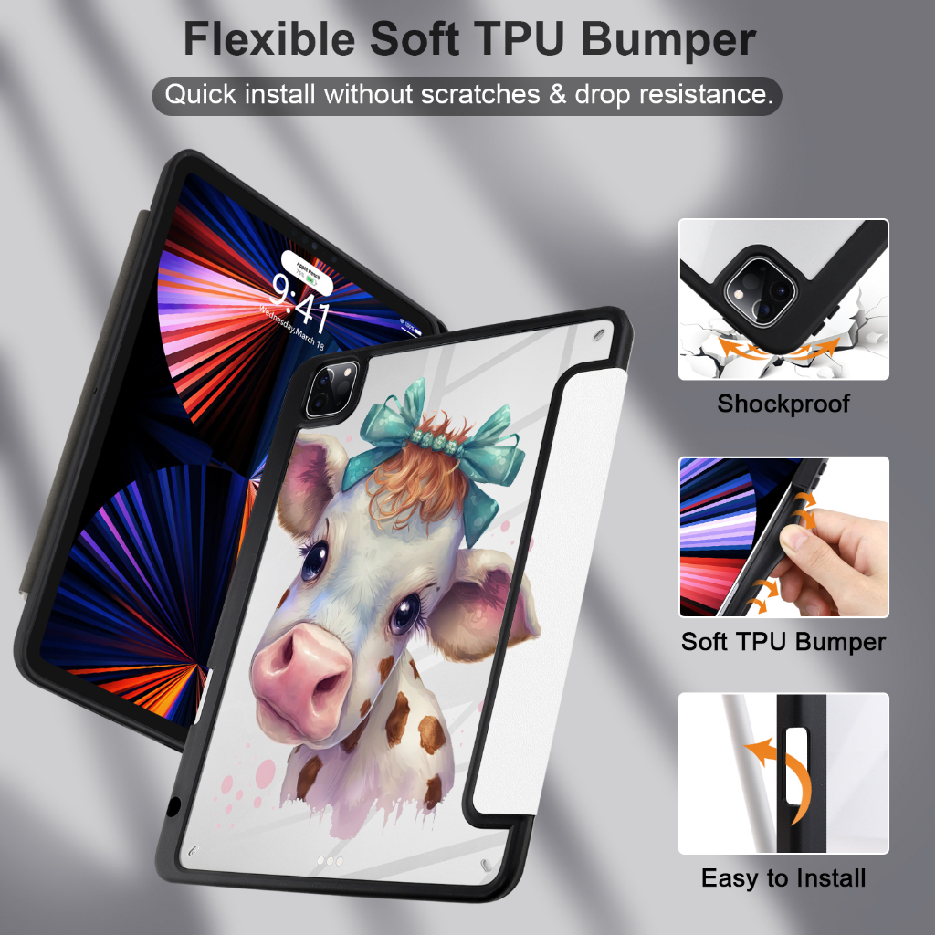 Bảo Vệ Ốp Máy Tính Bảng Bằng Acrylic Chống Sốc Cho iPad Pro 12.9 11inch M2 M1 Chip 2022 2021 2020 Air5 Air4 10.9inch iPad 10.9 10th